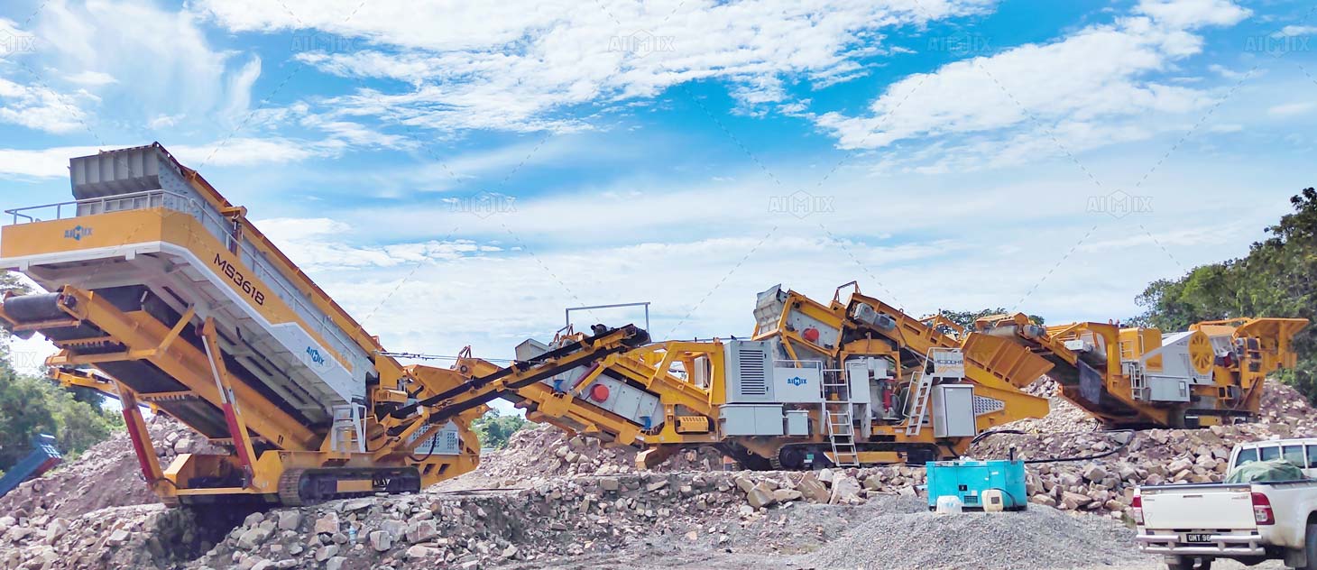 AIMIX installed one set of crawler mobile crushers in Malaysia for limestone crushing